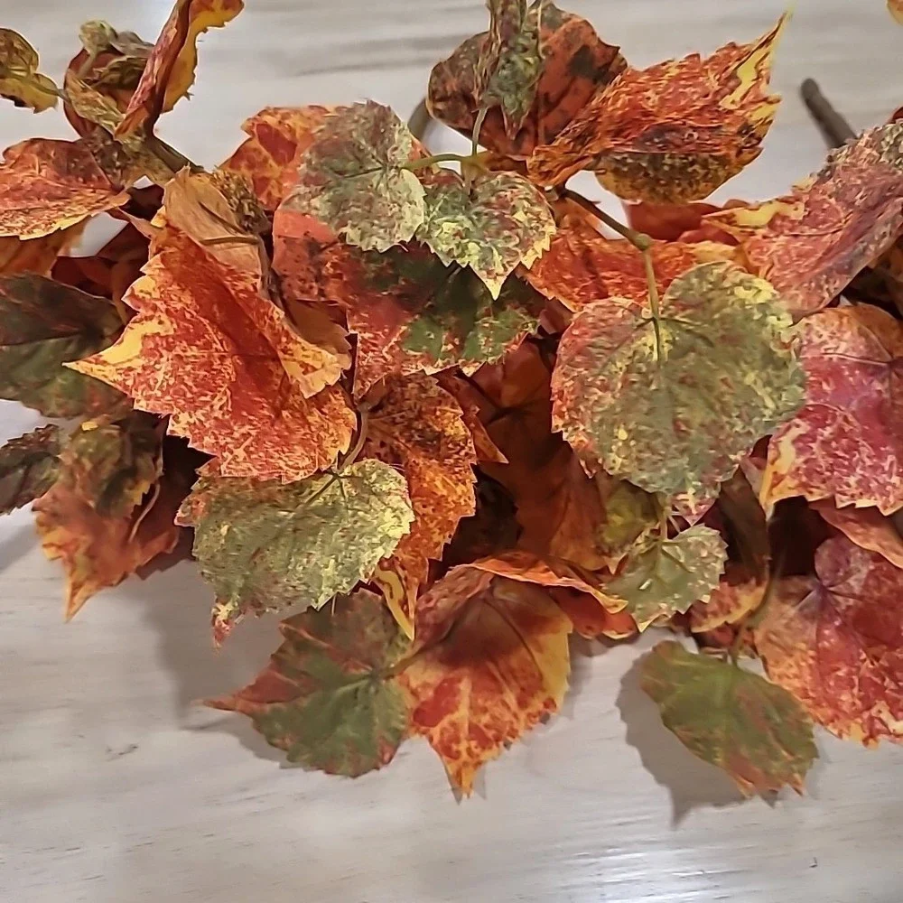 4 piece Artificial Aspen Leaf -2 Stems & 2 6ft Garland Fall/Thanksgiving Decor